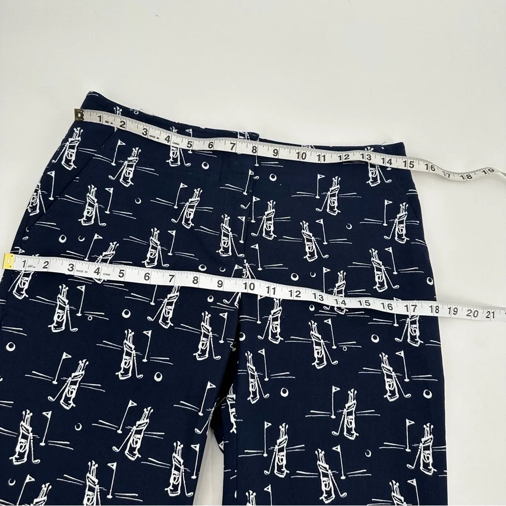 IZOD GOLF Shorts Women’s 4 Dark Blue Golf Bag Print Classic Preppy Vacation